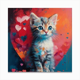 Valentine Kitten 2 Canvas Print