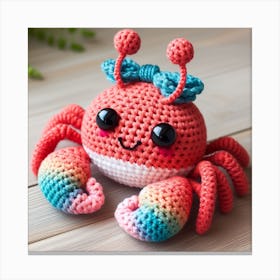 Amigurumi, crab Canvas Print