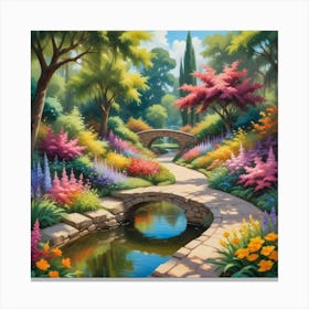 Garden In Bloom Paintings Art Print Canvas Print