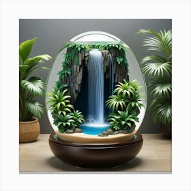 Waterfall In A Glass Bowl Canvas Print