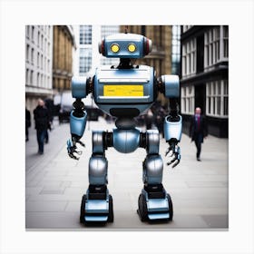 Robot On The Street 12 Canvas Print