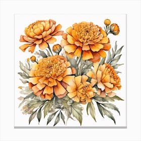 African Marigold flowers Canvas Print