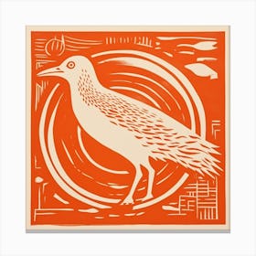 Retro Bird Lithograph Seagull 2 Canvas Print