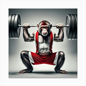 Monkey Weightlifter Canvas Print