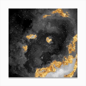 100 Nebulas in Space with Stars Abstract in Black and Gold n.095 Canvas Print