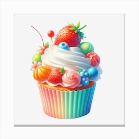 Rainbow Cupcake 3 Canvas Print