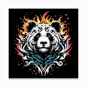 Flaming Panda Canvas Print