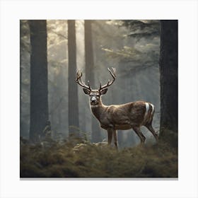 Deer In The Forest 220 Canvas Print