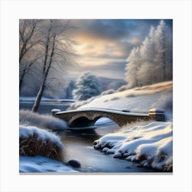 Snowy Bridge Canvas Print