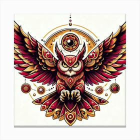 Owl Tattoo Design Canvas Print