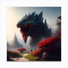 Dragon In The Forest Canvas Print