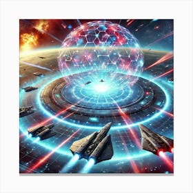 A Sci Fi Scene Tranquility Interceptor Defense Grid Canvas Print