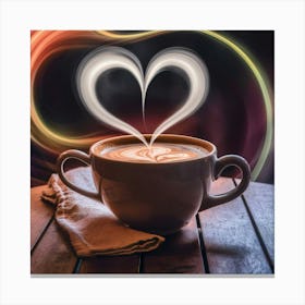 Coffee Cup With Heart 14 Canvas Print