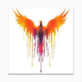 Color Drip Animal Design A Soaring Phoenix With 2 Canvas Print