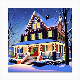 Christmas Decorated Home Outside (64) Canvas Print