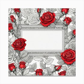 Frame With Roses 31 Canvas Print