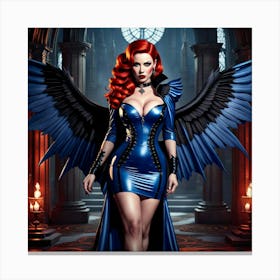 Gothic Woman With Wings Canvas Print