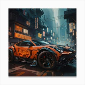 Pumpkin Car (Cyberpunk16) Canvas Print