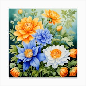 Dahlias 1 Canvas Print