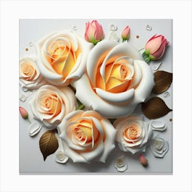 Spring flowers on a bright white wall, 13 Canvas Print