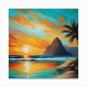 Sunset At The Beach 755 Canvas Print