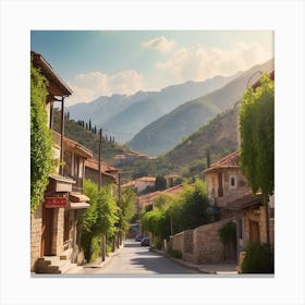 Street In A Village Canvas Print