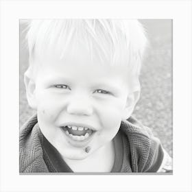 Black And White Portrait Of A Toddler Canvas Print