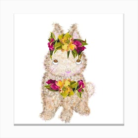 Bunny with Flower Crown Canvas Print