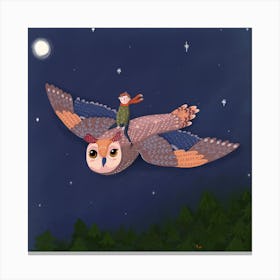 Owl Adventures Square Canvas Print