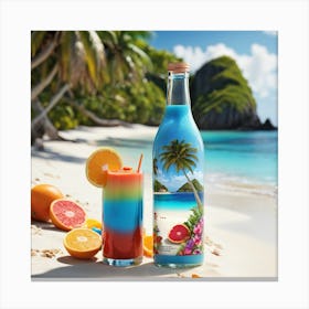 Tropical Cocktail On The Beach Canvas Print