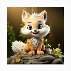 Cute Fox 32 Canvas Print