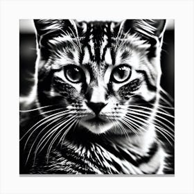 Black And White Cat 34 Canvas Print