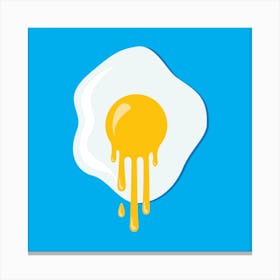 Runny Egg Blue Canvas Print