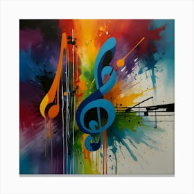 An Abstract Painting Depicting Musical Notes Canvas Print