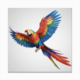 Colorful Parrot In Flight Canvas Print