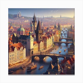 Castle Canvas: Prague Panorama Canvas Print