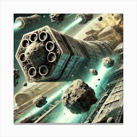 Celestial Class Battleship Earth Weaponry Canvas Print