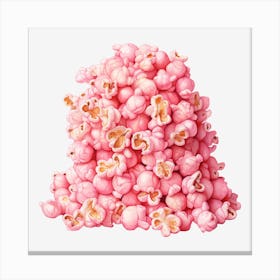 Pink Popcorn Isolated Canvas Print