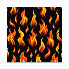 Flames On Black Background 29 Canvas Print