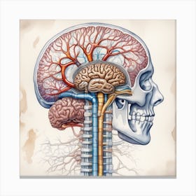 Anatomy Of The Human Brain 3 Canvas Print