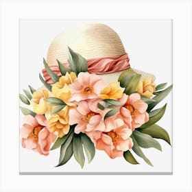 Hat With Flowers 5 Canvas Print