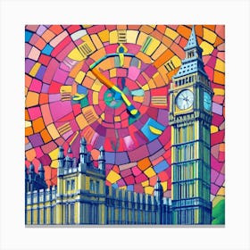 Colourful Big Ben Clock Canvas Print