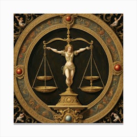 Julius And The Scales Of Justice Canvas Print