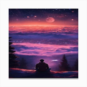 Man Looking At The Sky Canvas Print