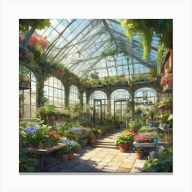 Illustrative Albedo Greenhouse Square Art 0 Canvas Print