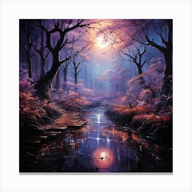 Moonlight In The Forest Canvas Print