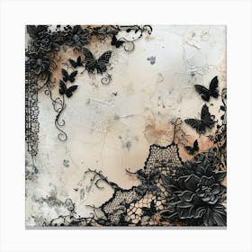 Lace And Butterflies Canvas Print