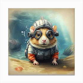 Hamster In Diving Gear Canvas Print