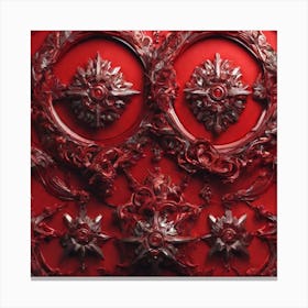 Ornate Red Wall Canvas Print