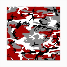 Red Camouflage, Gray Camouflage, Urban Camouflage, Military, Army Canvas Print